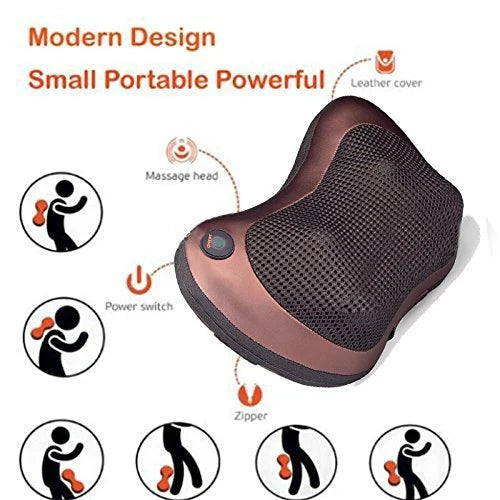 Back Massager with Heat, Back and Neck Massager with Deep Tissue Kneading Electric Neck Massage Pillow for Back Neck Shoulders Legs Foot Muscle Pain Relief for Home Car Office