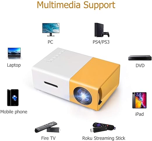 Portable Mini Home Theater LED Projector with Remote Controller, 3500 lm LED Corded Projector UC500 Support HDMI, AV, SD, USB Interfaces