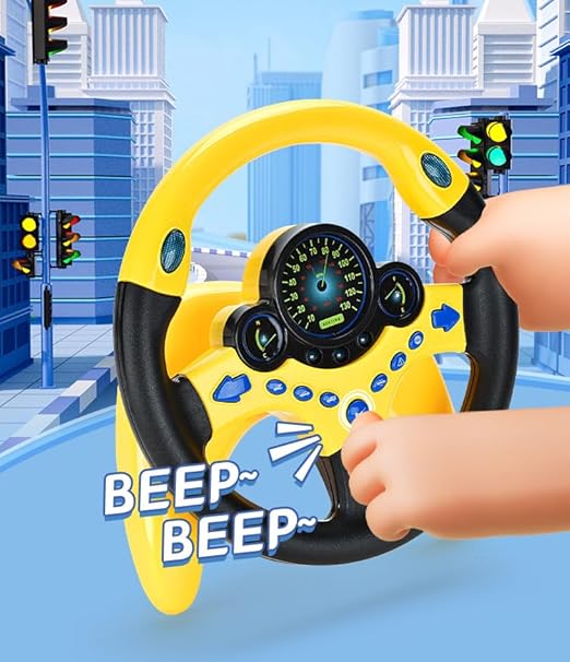 Kids Electric Early Education Simulation Steering Wheel Toy Multifunctional High Simulation Car Driving