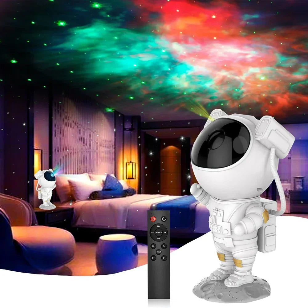 Astronaut Robot Projector Night Light 360° Adjustable Head with Timer and Remote Led Space Galaxy Star Projection Led Table Lamp for Kids Bedroom