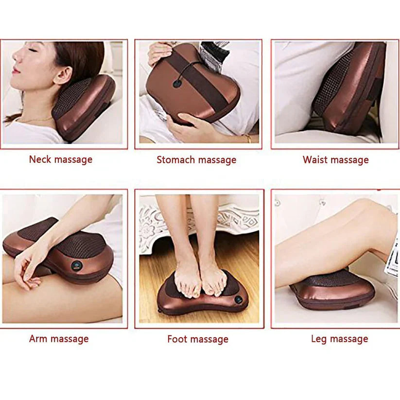 Back Massager with Heat, Back and Neck Massager with Deep Tissue Kneading Electric Neck Massage Pillow for Back Neck Shoulders Legs Foot Muscle Pain Relief for Home Car Office