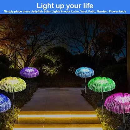 Jellyfish Solar Garden Lights Outdoor, Solar Jellyfish Light,7 Color Changing and IP65Waterproof Outdoor Solar Flowers Garden Lights for Yard Patio Garden Pathway Holiday Decorations