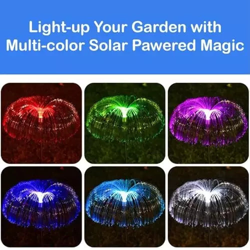 Jellyfish Solar Garden Lights Outdoor, Solar Jellyfish Light,7 Color Changing and IP65Waterproof Outdoor Solar Flowers Garden Lights for Yard Patio Garden Pathway Holiday Decorations