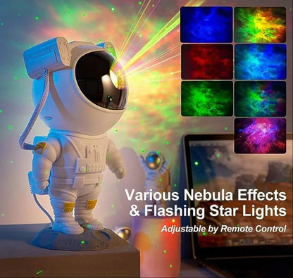 Astronaut Robot Projector Night Light 360° Adjustable Head with Timer and Remote Led Space Galaxy Star Projection Led Table Lamp for Kids Bedroom